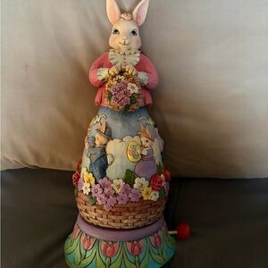 Jim Shore Easter Bunny Rotating Music Box